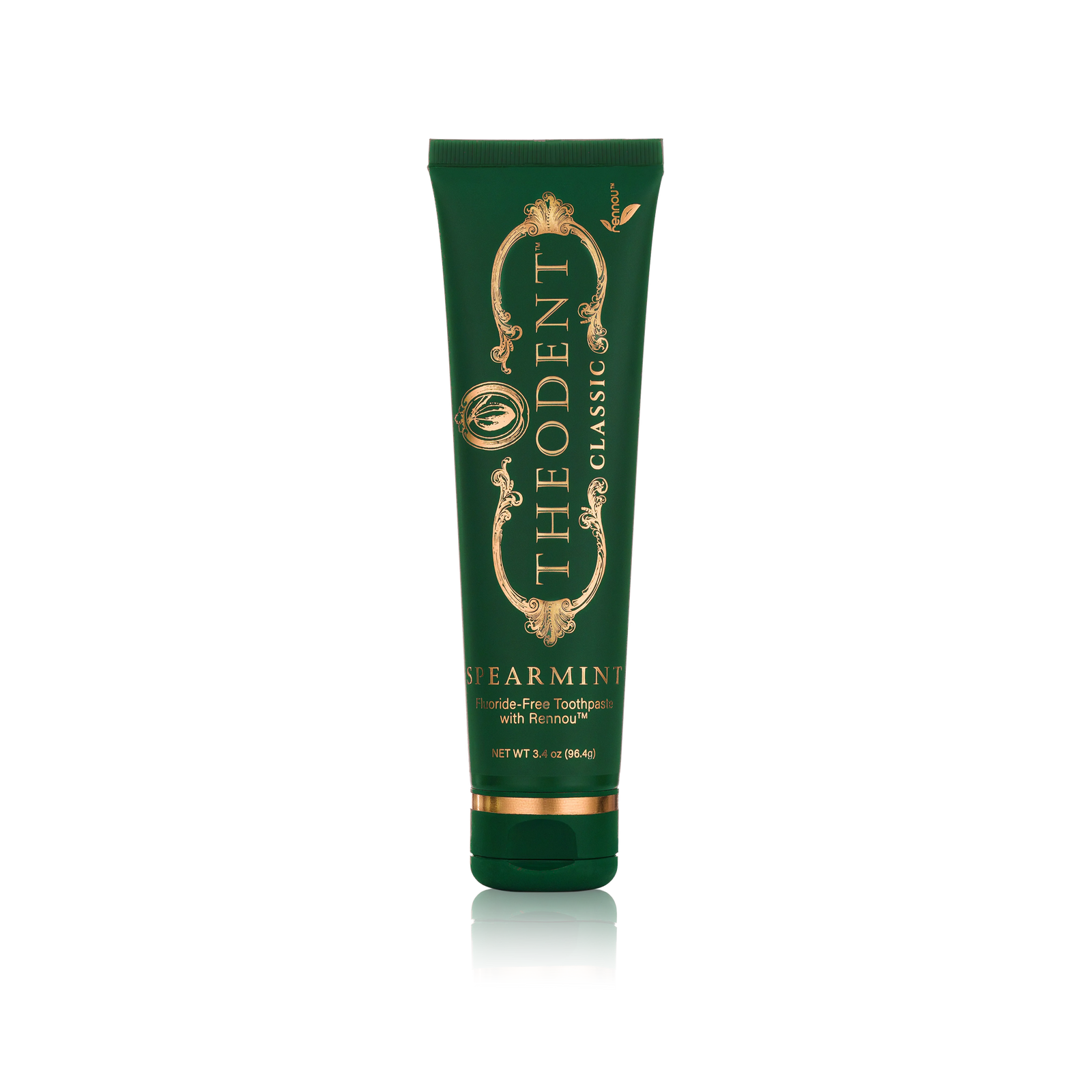 Theodent Classic spearmint toothpaste tube, front